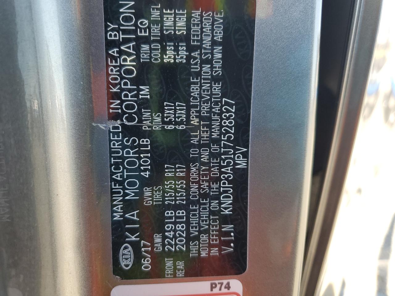 2018 Kia Soul + VIN: KNDJP3A51J7528327 Lot: 86540035