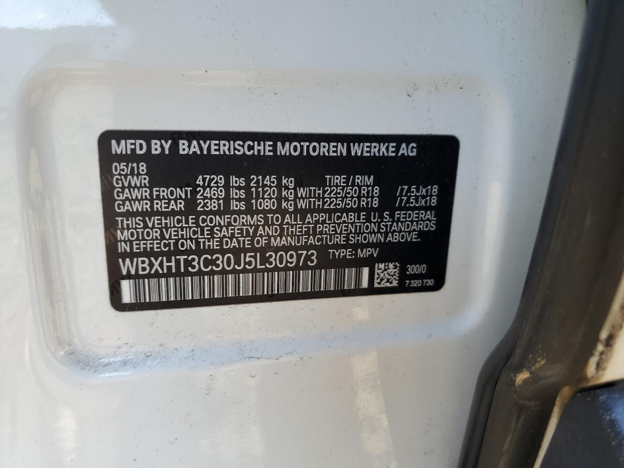 2018 BMW X1 xDrive28I VIN: WBXHT3C30J5L30973 Lot: 85594485