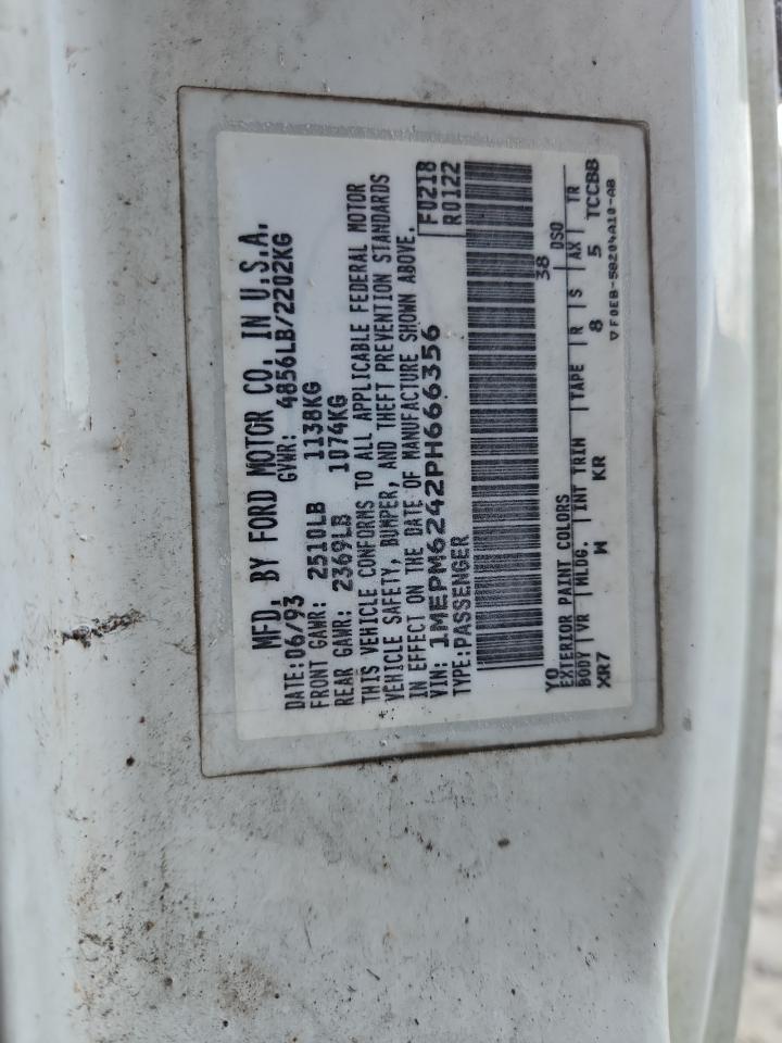 1993 Mercury Cougar Xr7 VIN: 1MEPM6242PH666356 Lot: 82468625