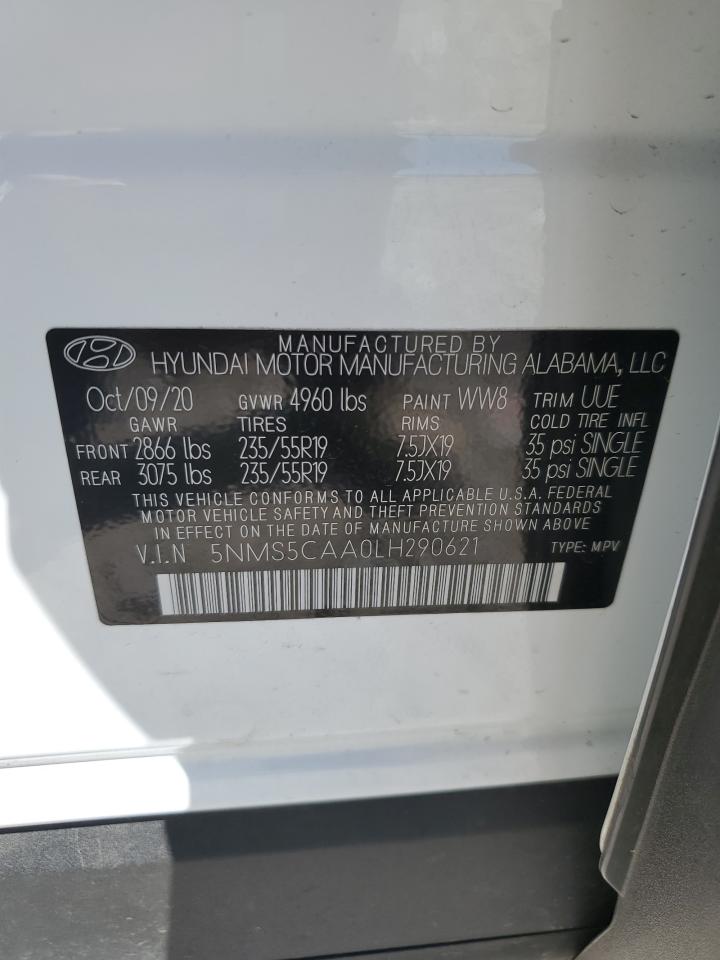 2020 Hyundai Santa Fe Limited VIN: 5NMS5CAA0LH290621 Lot: 82396565