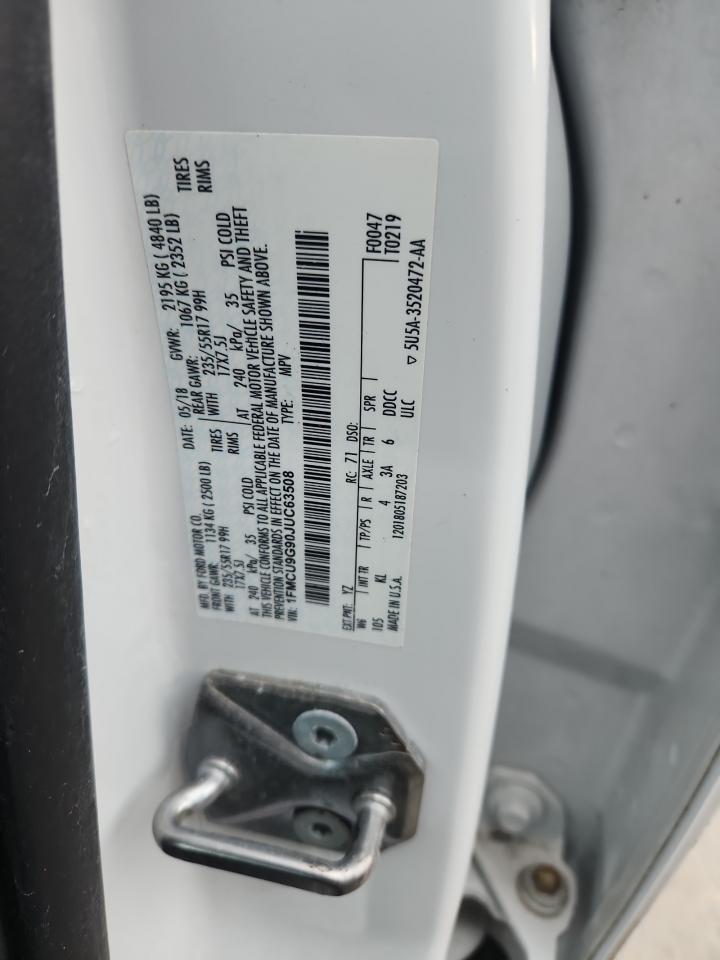 2018 Ford Escape Se VIN: 1FMCU9G90JUC63508 Lot: 84775985