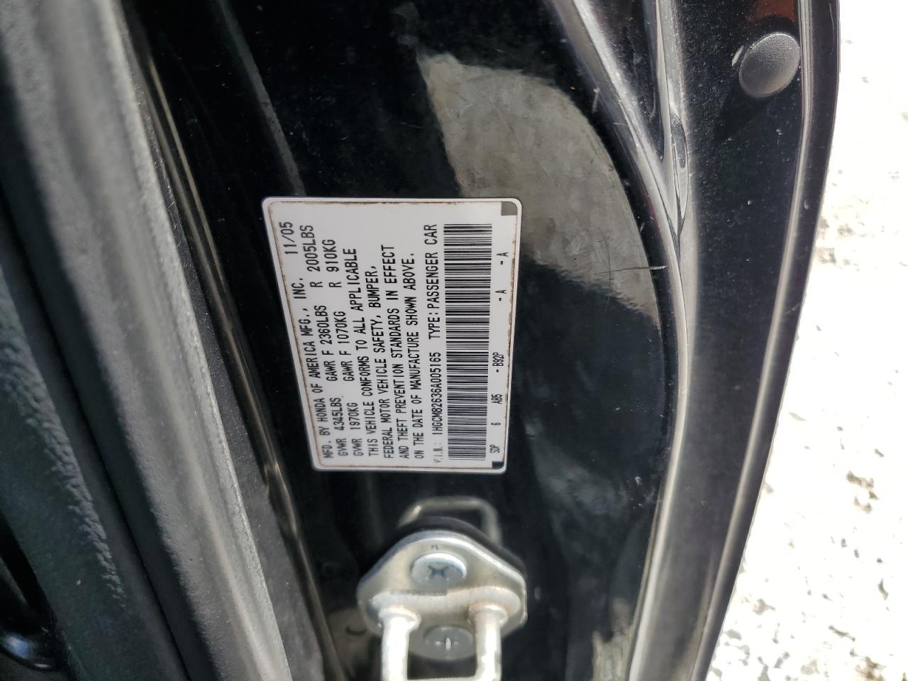 2006 Honda Accord Ex VIN: 1HGCM82636A005165 Lot: 85702965