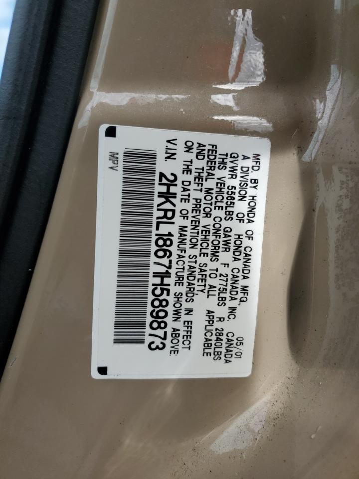 2001 Honda Odyssey Ex VIN: 2HKRL18671H589873 Lot: 83990095