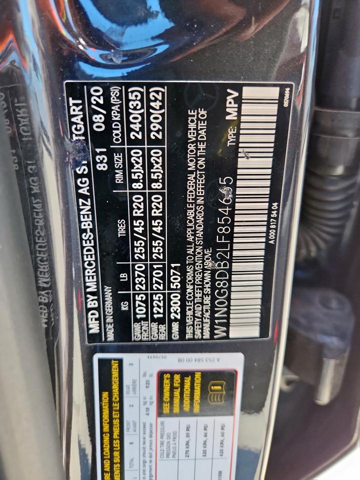 2020 Mercedes-Benz Glc 300 VIN: W1N0G8DB2LF854665 Lot: 81931745