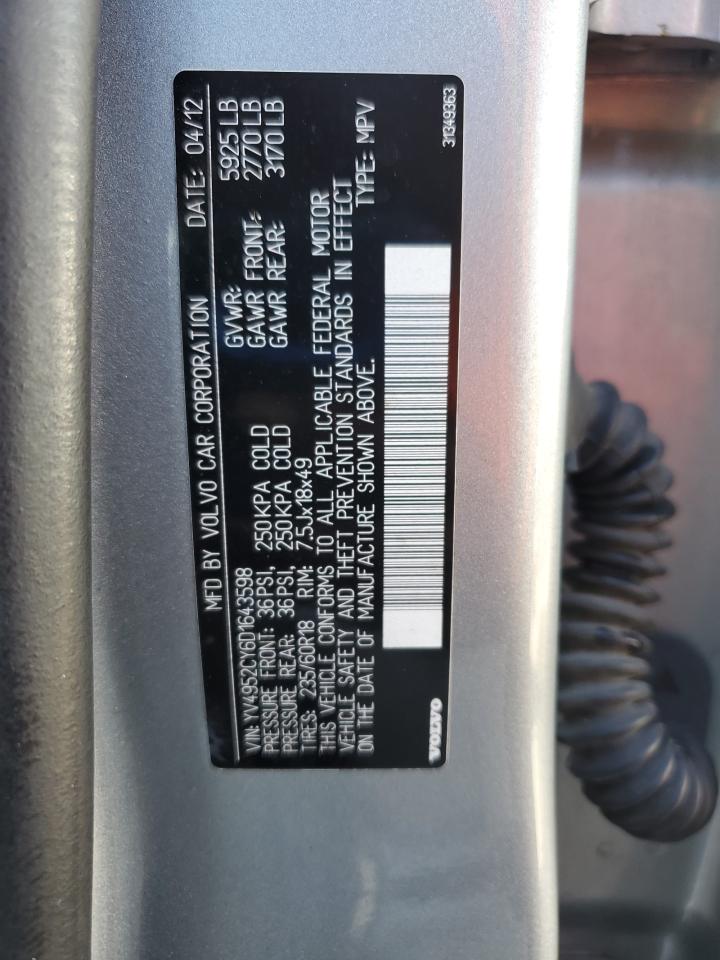 2013 Volvo Xc90 3.2 VIN: YV4952CY6D1643598 Lot: 85135365