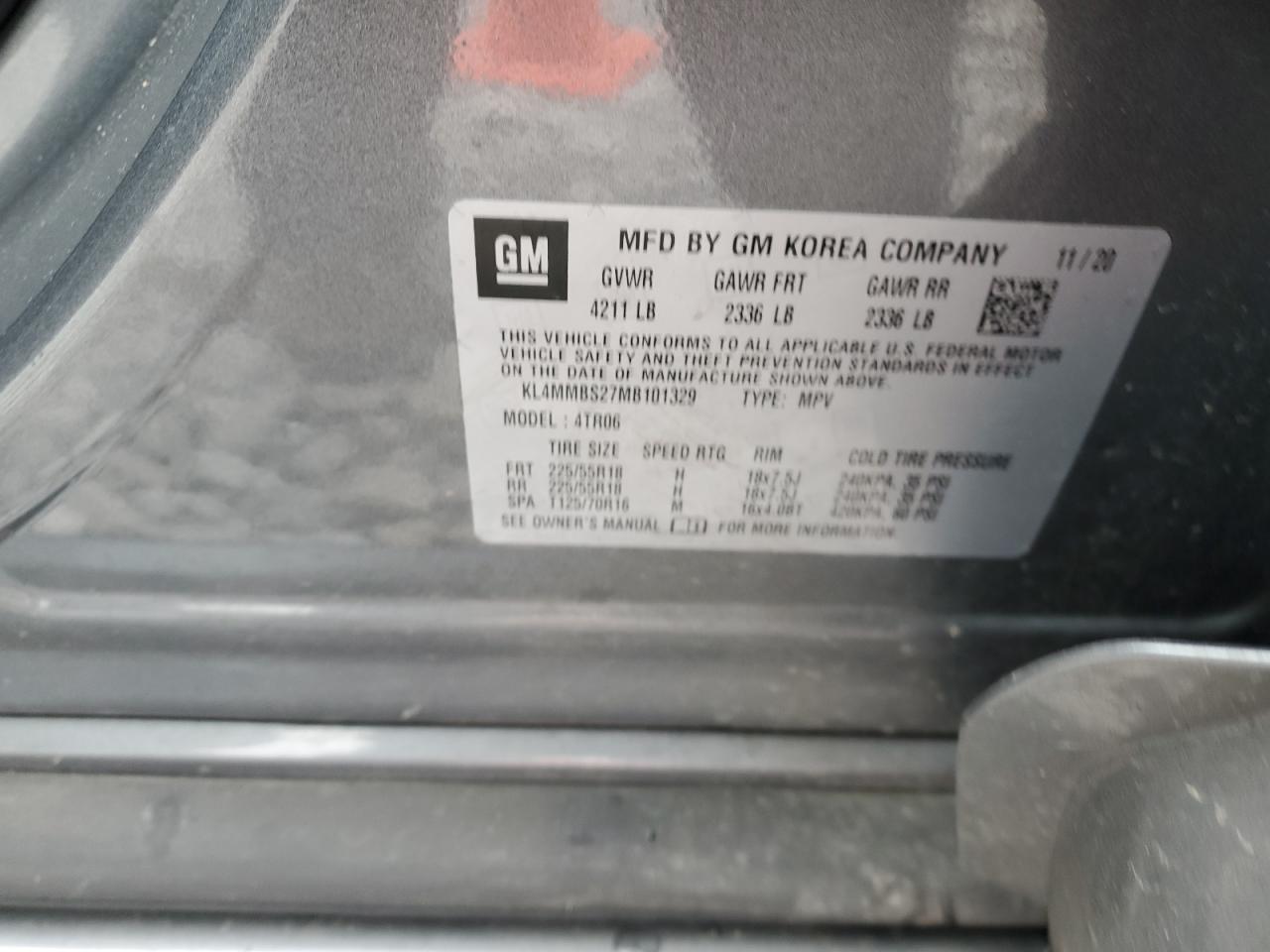 2021 Buick Encore Gx Preferred VIN: KL4MMBS27MB101329 Lot: 89468625