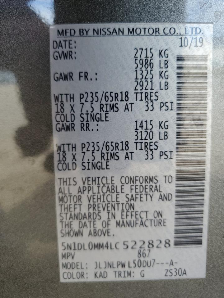 2020 Infiniti Qx60 Luxe VIN: 5N1DL0MM4LC522828 Lot: 90264905