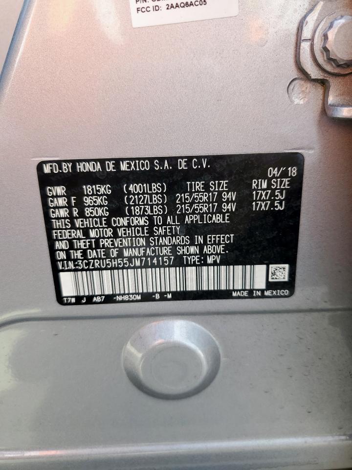 2018 Honda Hr-V Ex VIN: 3CZRU5H55JM714157 Lot: 82261805
