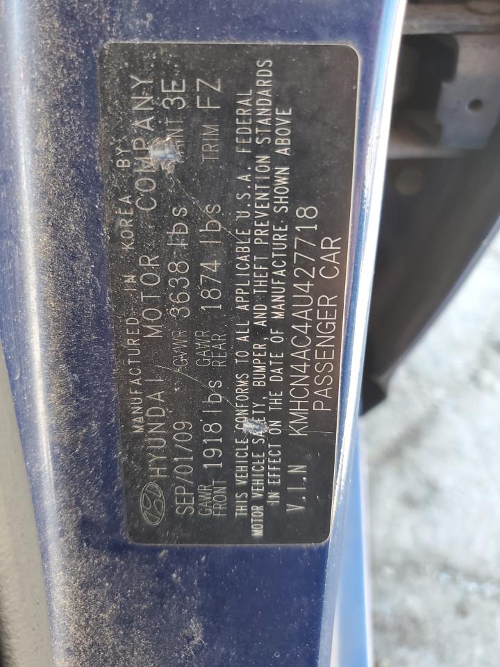 2010 Hyundai Accent Gls VIN: KMHCN4AC4AU427718 Lot: 84481765