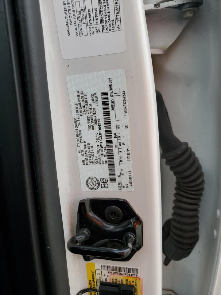 2018 Ford F150 Supercrew VIN: 1FTEW1EG3JFD64279 Lot: 87278405