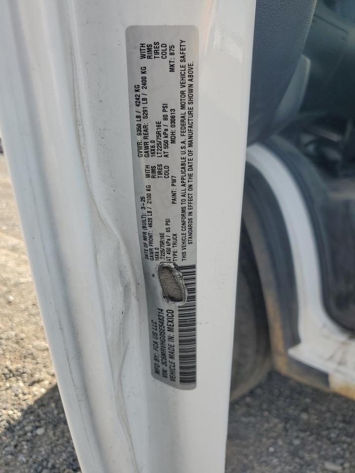 2025 Ram Promaster 3500 3500 High VIN: 3C6MRVHG0SE548314 Lot: 85936345