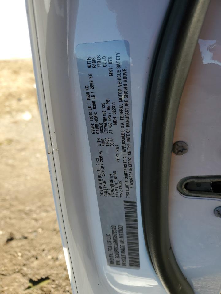 2021 Ram 2500 Tradesman VIN: 3C6UR5CJ6MG572529 Lot: 86856455