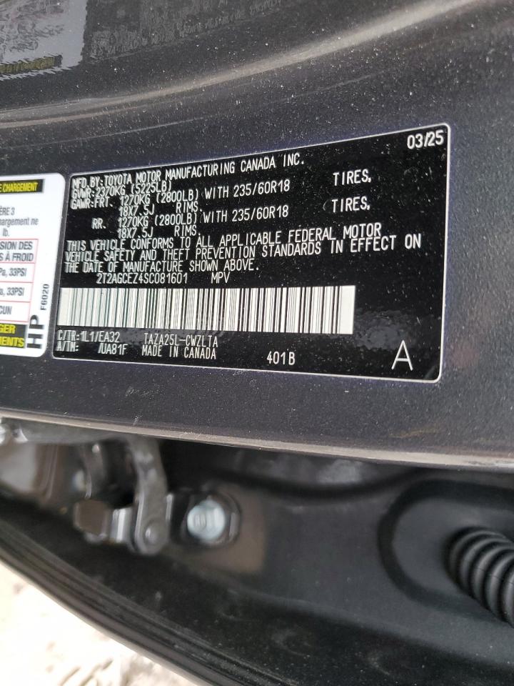 2025 Lexus Nx 350 Base VIN: 2T2AGCEZ4SC081601 Lot: 87440265