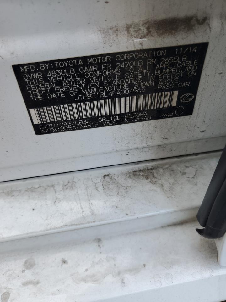 2015 Lexus Gs 350 VIN: JTHBE1BL4FA004965 Lot: 87121545