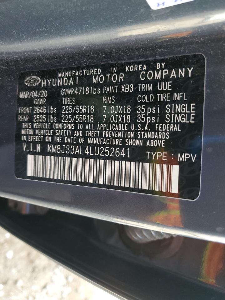 2020 Hyundai Tucson Limited VIN: KM8J33AL4LU252641 Lot: 84889415