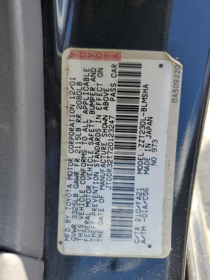 2002 Toyota Celica Gt VIN: JTDDR32T720123247 Lot: 85544065