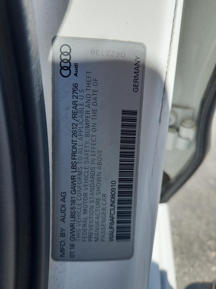 2018 Audi A6 Premium VIN: WAUF8AFC3JN080910 Lot: 81995725