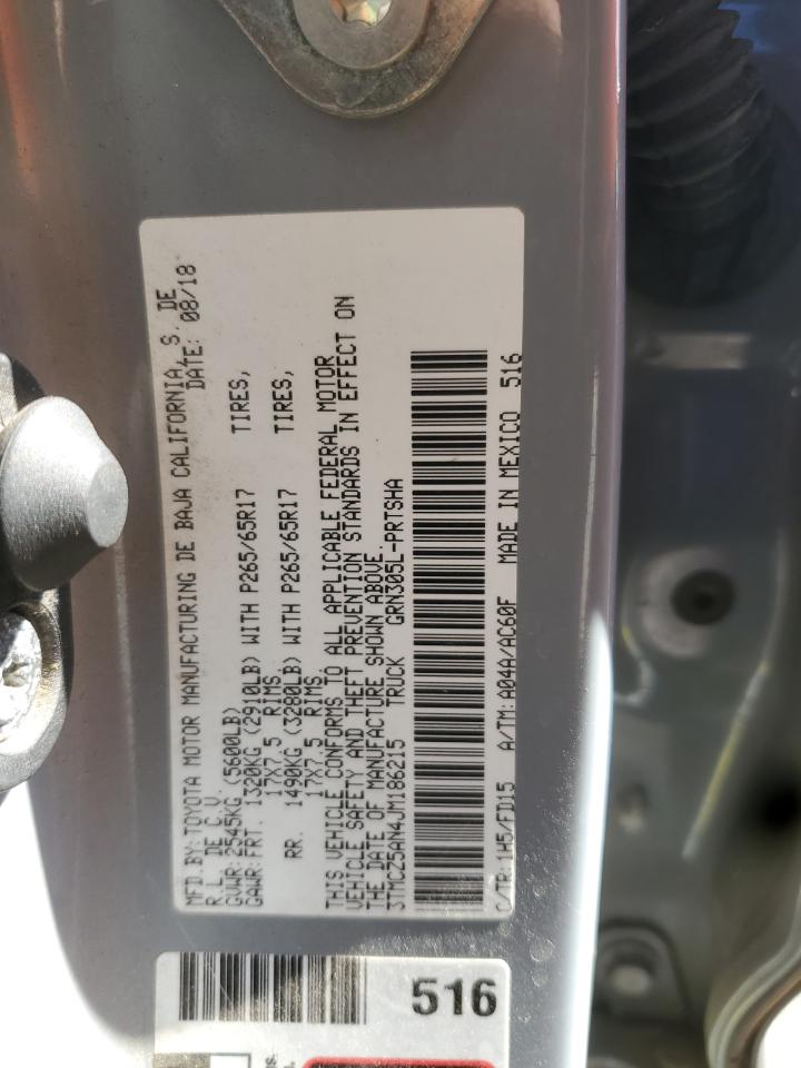 2018 Toyota Tacoma Double Cab VIN: 3TMCZ5AN4JM186215 Lot: 85762395