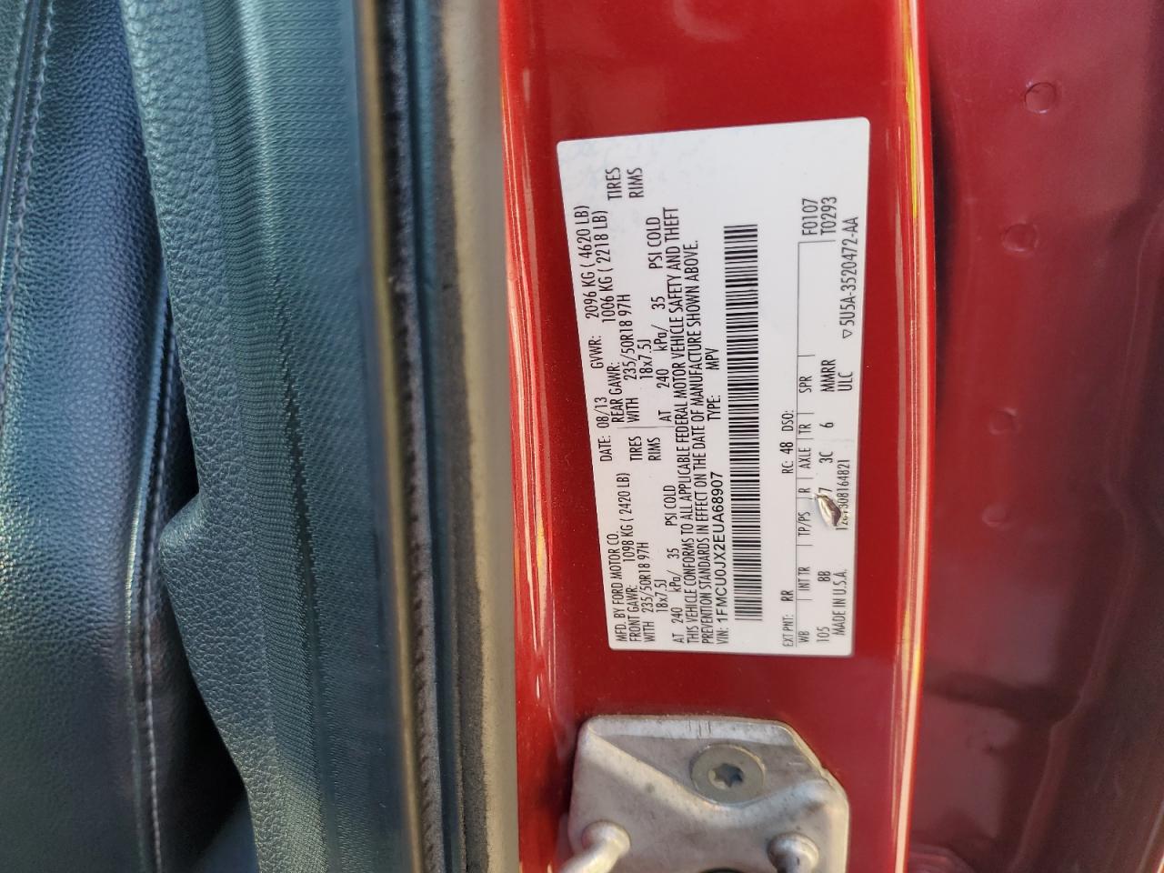 2014 Ford Escape Titanium VIN: 1FMCU0JX2EUA68907 Lot: 85842905