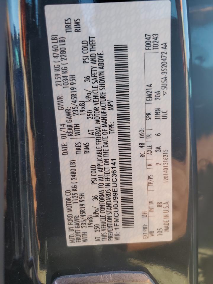 2014 Ford Escape Titanium VIN: 1FMCU0J99EUC36141 Lot: 82491015