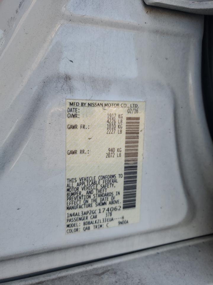 2016 Nissan Altima 2.5 VIN: 1N4AL3AP2GC174062 Lot: 84641775