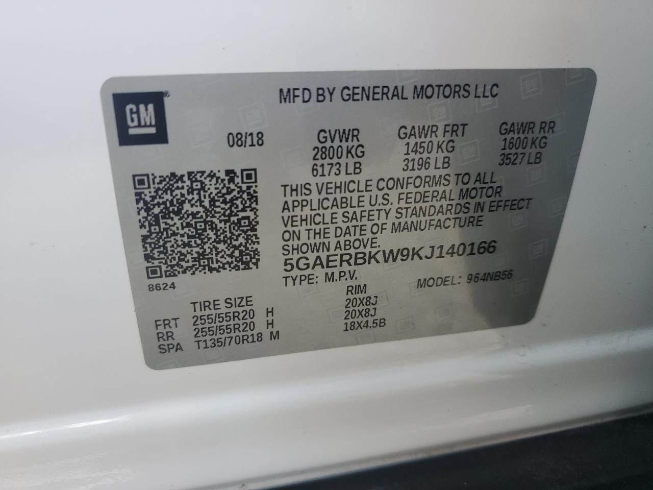 2019 Buick Enclave Essence VIN: 5GAERBKW9KJ140166 Lot: 85760895