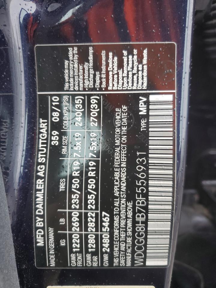 2011 Mercedes-Benz Glk 350 4Matic VIN: WDCGG8HB7BF556931 Lot: 85711235