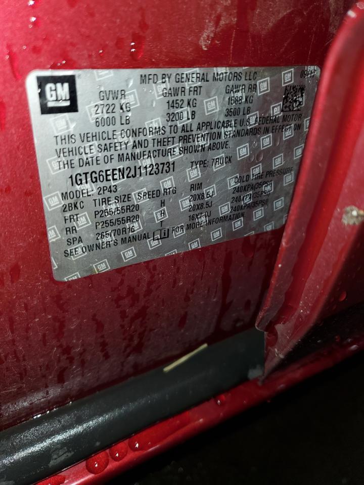 2018 GMC Canyon Denali VIN: 1GTG6EEN2J1123731 Lot: 90511715