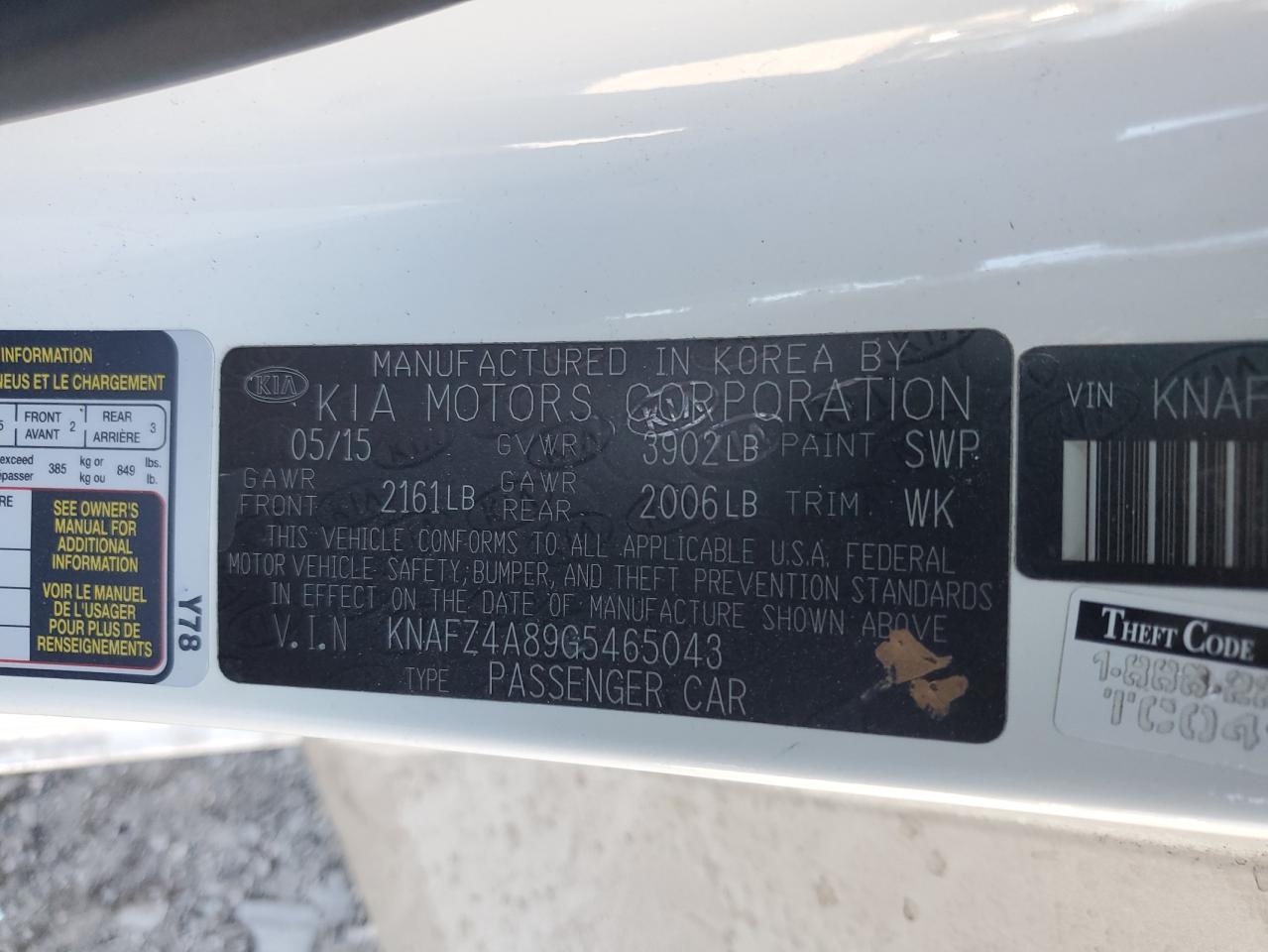 2016 Kia Forte Ex VIN: KNAFZ4A89G5465043 Lot: 90137005