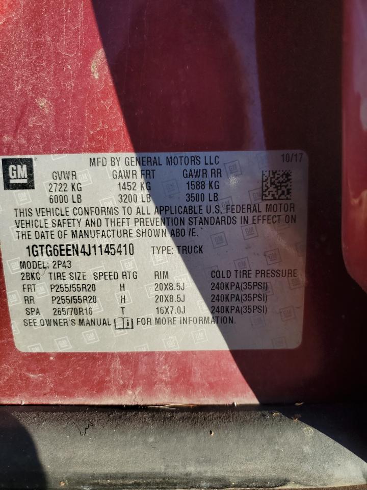 2018 GMC Canyon Denali VIN: 1GTG6EEN4J1145410 Lot: 85763005