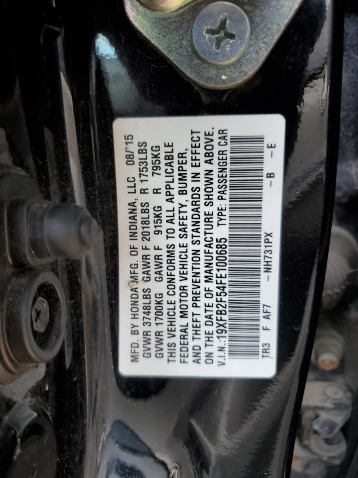 2015 Honda Civic Lx VIN: 19XFB2F54FE100685 Lot: 85923885