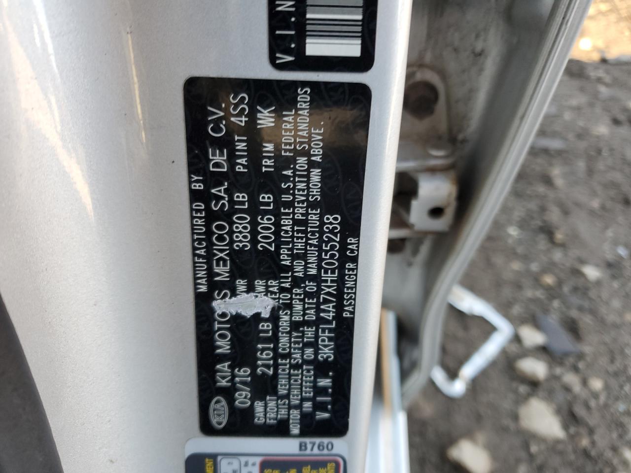 2017 Kia Forte Lx VIN: 3KPFL4A7XHE055238 Lot: 89538575