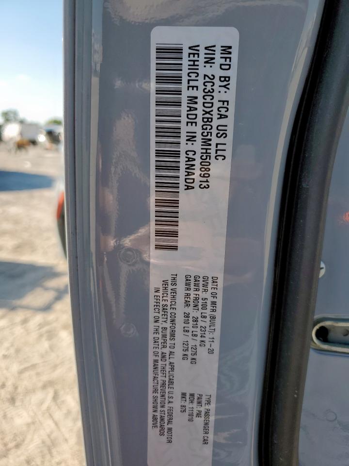 2021 Dodge Charger Sxt VIN: 2C3CDXBG5MH508913 Lot: 86258715
