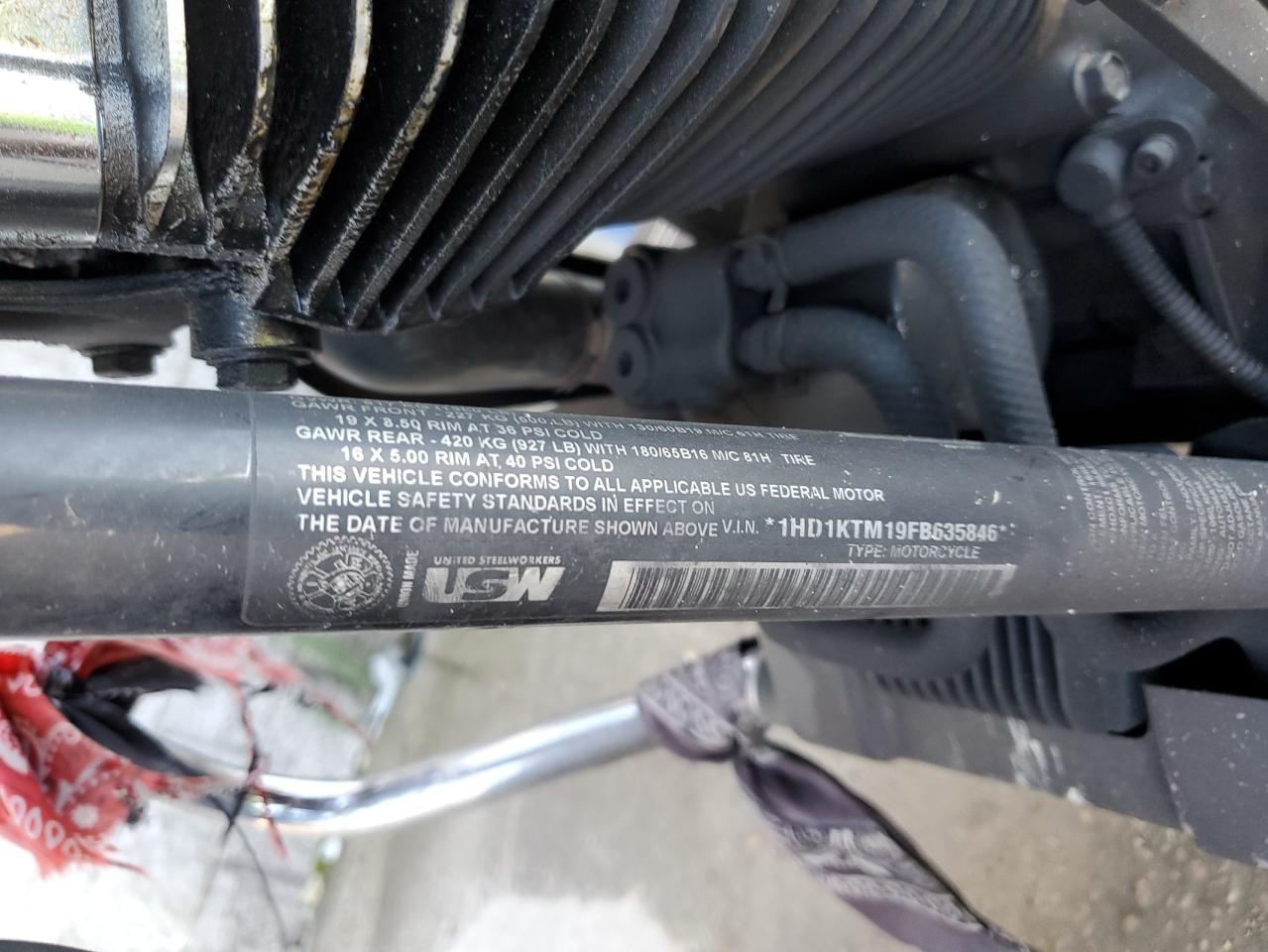 2015 Harley-Davidson Fltrxs Road Glide Special VIN: 1HD1KTM19FB635846 Lot: 87249375