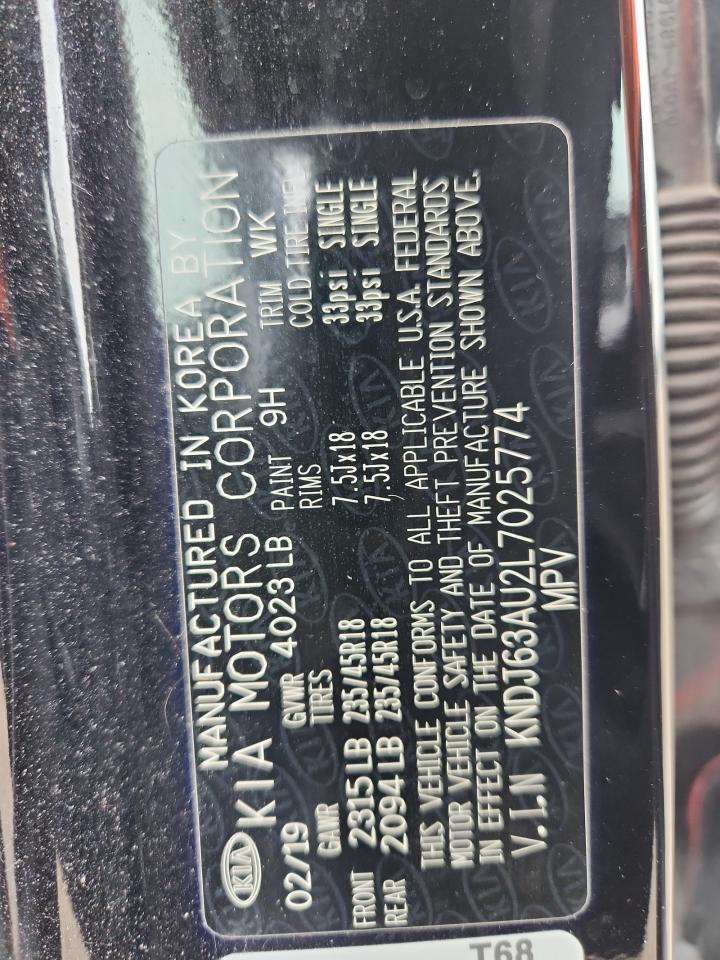 2020 Kia Soul Gt Line VIN: KNDJ63AU2L7025774 Lot: 85763375