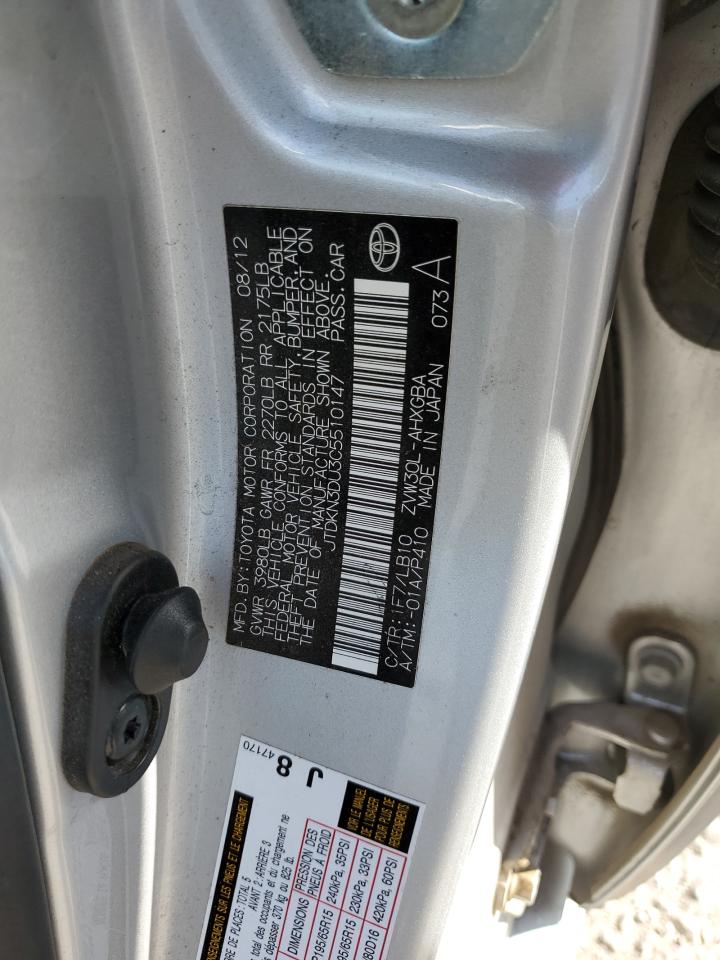 2012 Toyota Prius VIN: JTDKN3DU3C5510147 Lot: 82369585