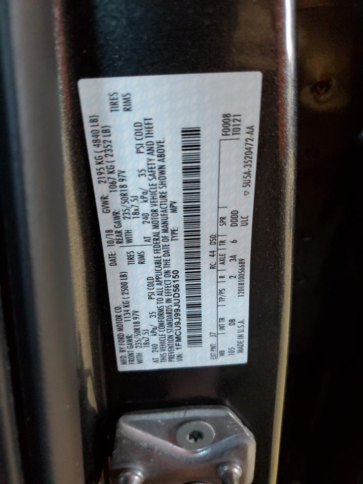 2018 Ford Escape Titanium VIN: 1FMCU9J99JUD56150 Lot: 90141585