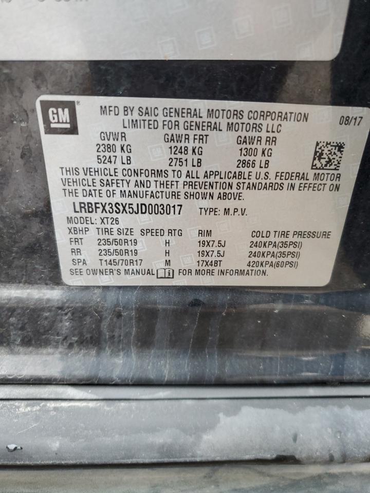 2018 Buick Envision Premium VIN: LRBFX3SX5JD003017 Lot: 85260585