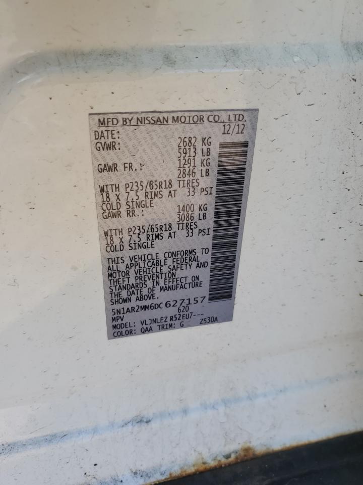 2013 Nissan Pathfinder S VIN: 5N1AR2MM6DC627157 Lot: 81991745