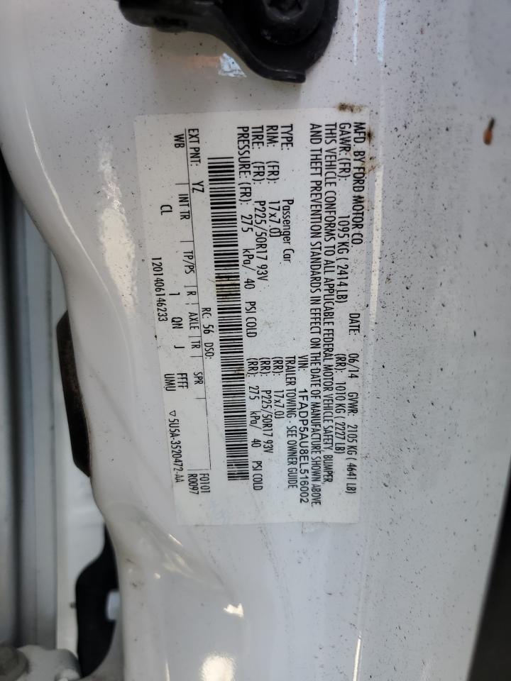 2014 Ford C-Max Se VIN: 1FADP5AU8EL516002 Lot: 85139975