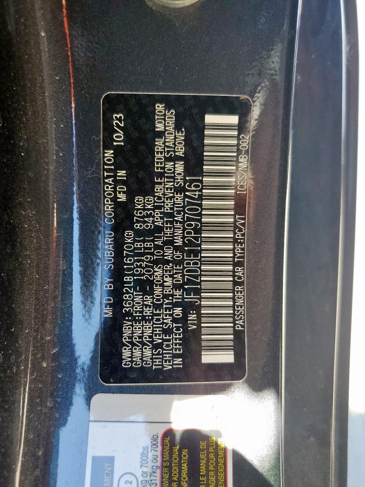 2023 Subaru Brz Limited VIN: JF1ZDBE12P9707461 Lot: 82182985