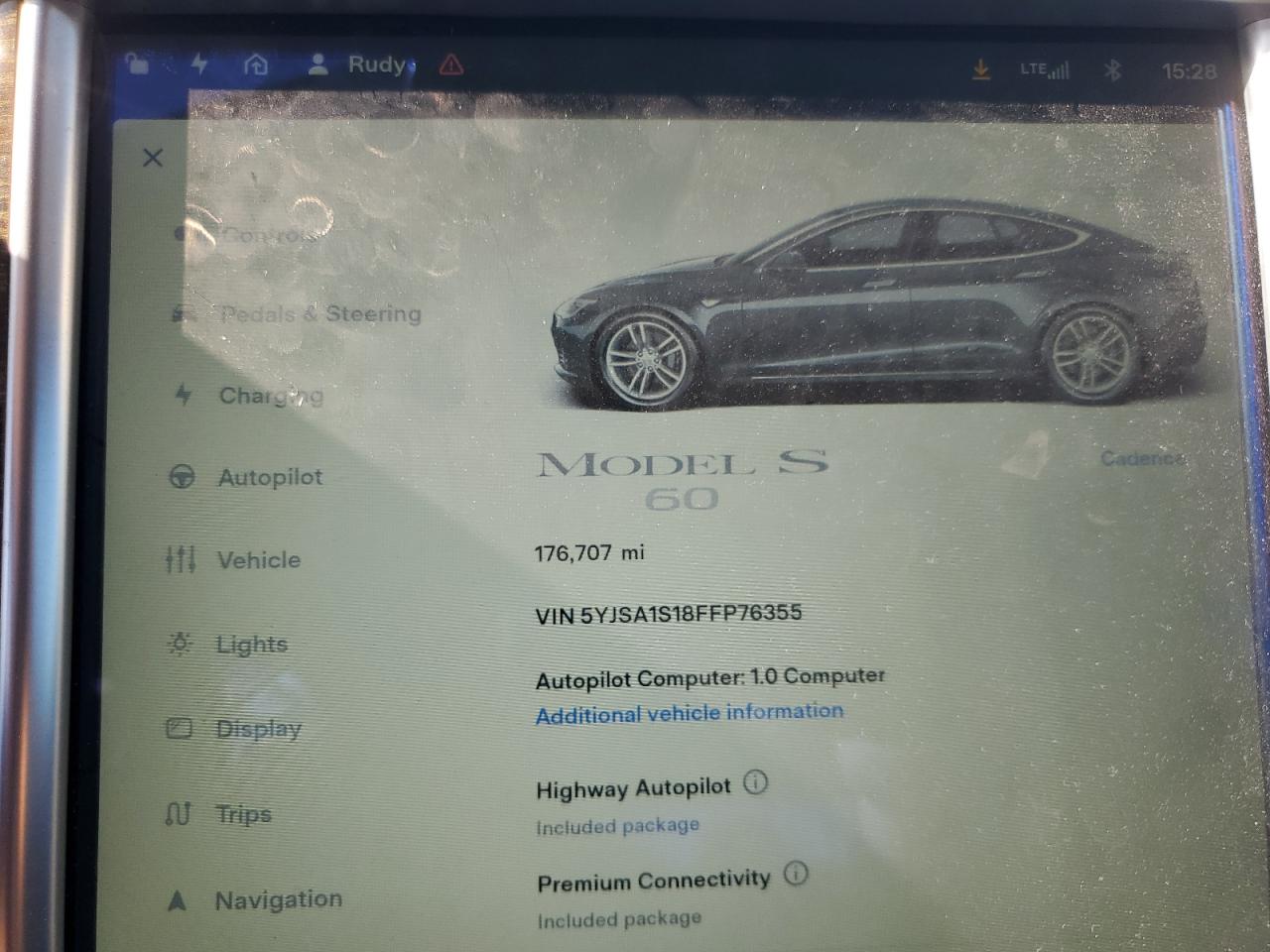 2015 Tesla Model S 60 VIN: 5YJSA1S18FFP76355 Lot: 86795565