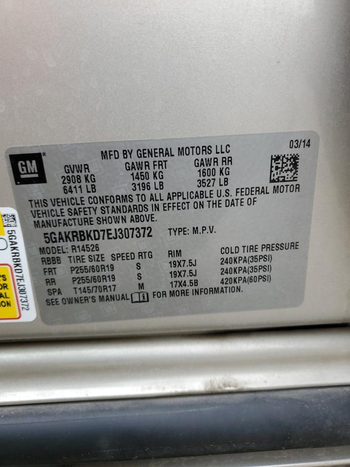 2014 Buick Enclave VIN: 5GAKRBKD7EJ307372 Lot: 89528375