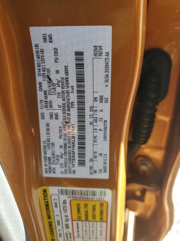 2019 Ford Ranger Xl VIN: 1FTER4FH5KLB17641 Lot: 90073885