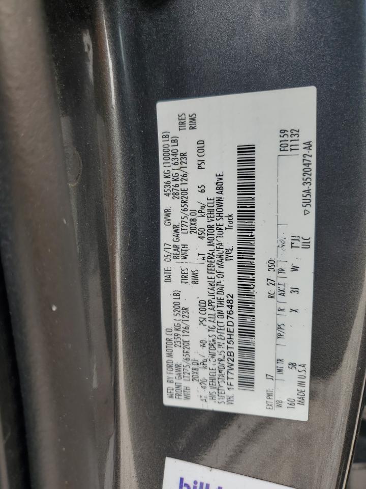 2017 Ford F250 Super Duty VIN: 1FT7W2BT5HED76482 Lot: 90263355