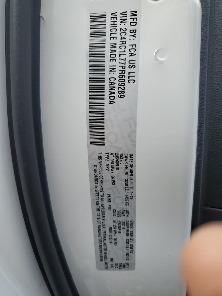 2023 Chrysler Pacifica Hybrid Touring L VIN: 2C4RC1L77PR609289 Lot: 87096655