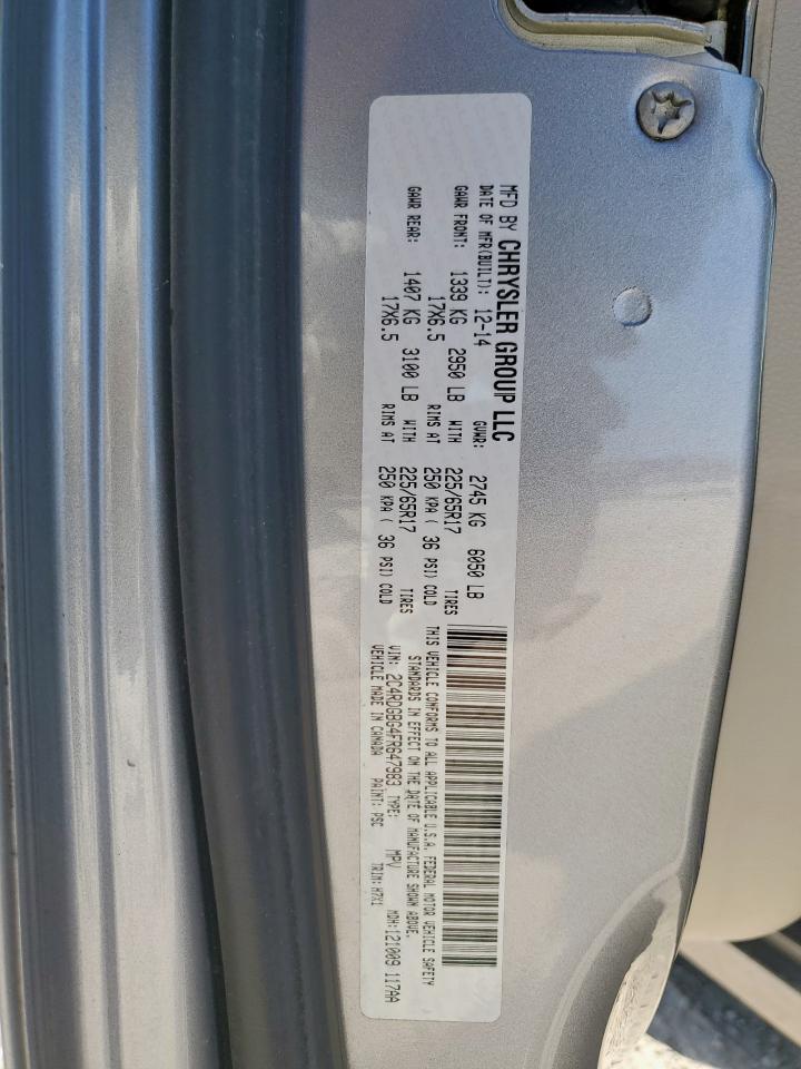 2015 Dodge Grand Caravan Se VIN: 2C4RDGBG4FR647983 Lot: 82428085