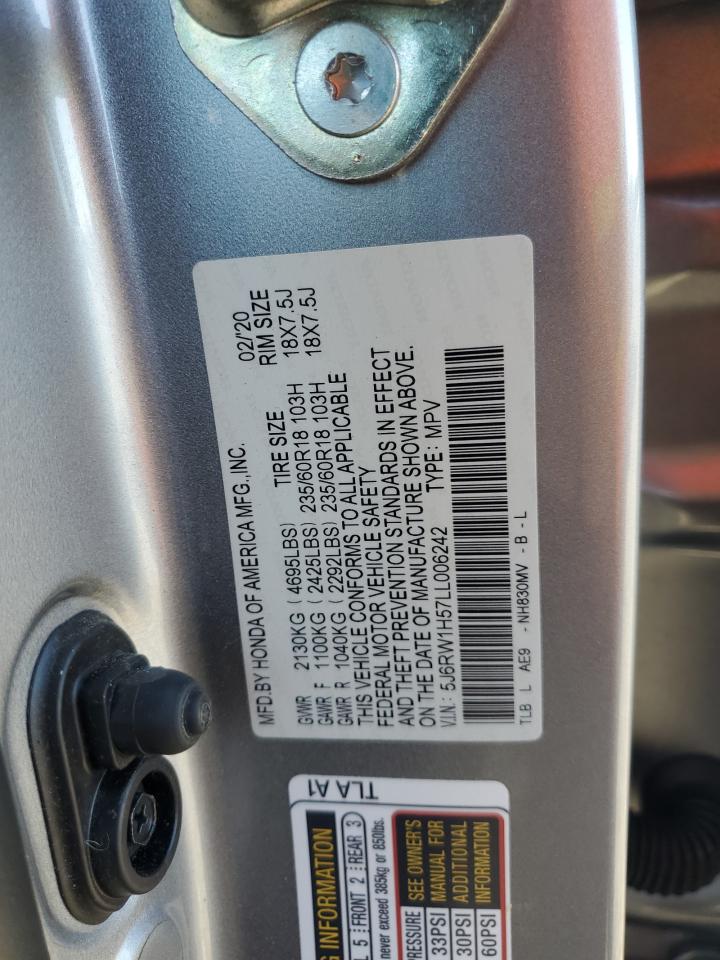 2020 Honda Cr-V Ex VIN: 5J6RW1H57LL006242 Lot: 86280495