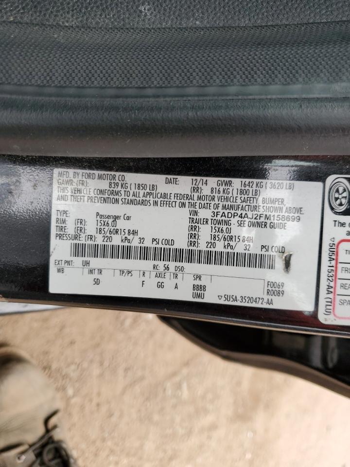 2015 Ford Fiesta S VIN: 3FADP4AJ2FM158699 Lot: 86433735