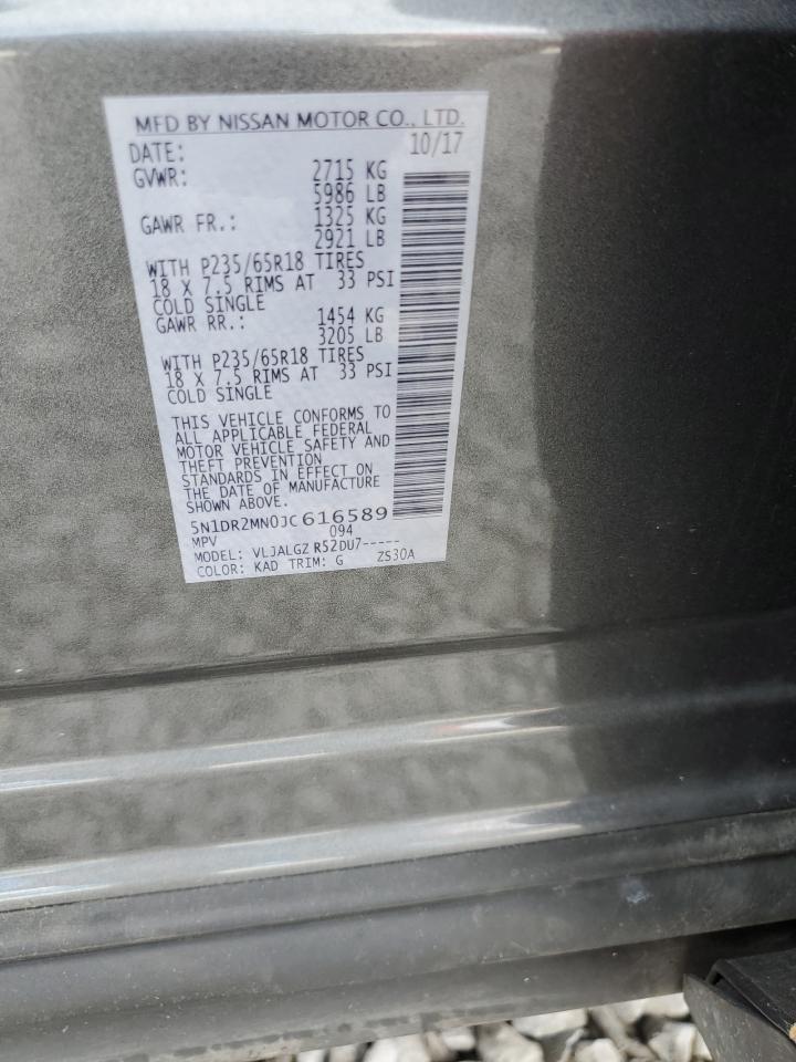 2018 Nissan Pathfinder S VIN: 5N1DR2MN0JC616589 Lot: 84224025